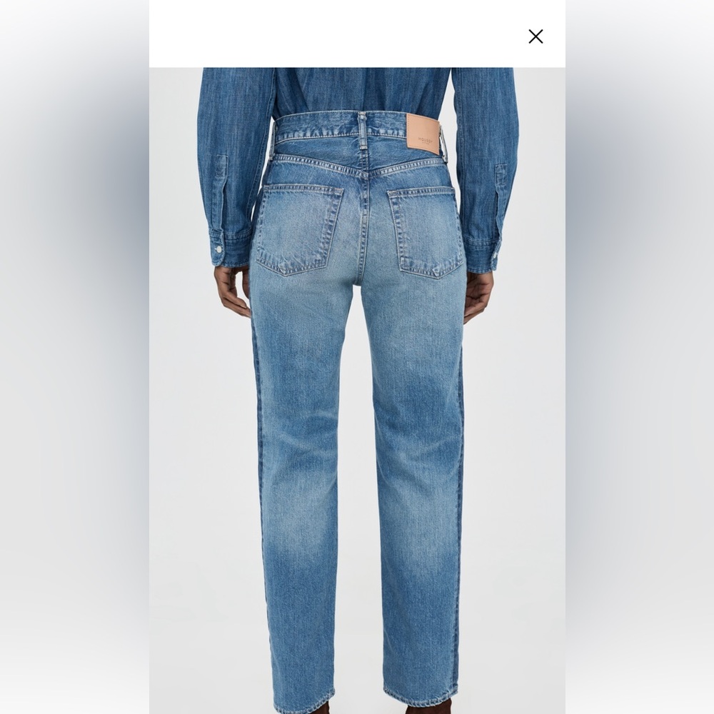Moussy Vintage Clermont Two-Tone Light Blue Straight-Leg Jeans. NWOT - Picture 2 of 7